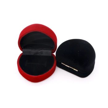 Moderan Mini kutija za nakit u obliku srca 1 kom./lot 5x4.3x3.3 cm Šaren baršun kutija Male Naušnice-roze Pakiranje Poklon kutija