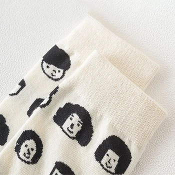  1 Par Svakodnevnih čarapa Harajuku je srednje Duljine s cartoonish uzorkom od pamuka Prozračni Uniseks za ljetne japanski stil za žene