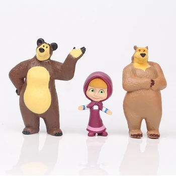  10 kom./compl. Kawai Maša i Medvjed Lutka Slatka Anime Crtani Lik Iznenađenje Lutke Model Igračke za djevojčice Poklon za Rođendan