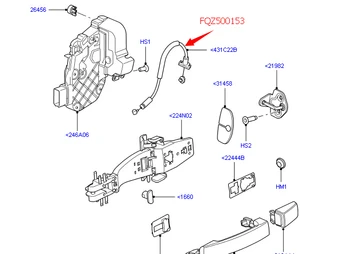  2 KOM. Vanjski kabel brave stražnjih vrata za vozila Land Rover Range Rover Sport 2005-2013 automatski kabel za upravljanje otvaranja vrata novi FQZ500153
