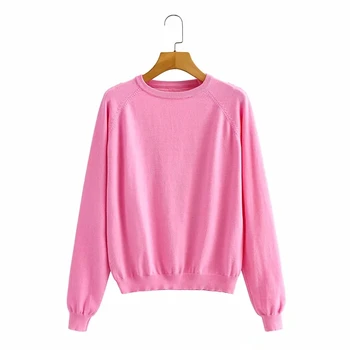  2021 Novo Proljeće i Jesen Ženski lijeni stil je vrlo mekani pulover Književni Temperament Jednostavan prugasta Casual pletene džemper Ženski