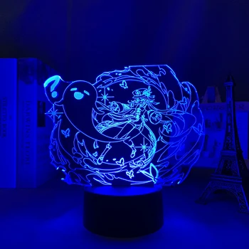  3d Led Noćna Lampa Gensin Impact Tao Hu Akril Led Žarulja Igra Dječji noćno svjetlo Originalni Duh Lampe za Poklon