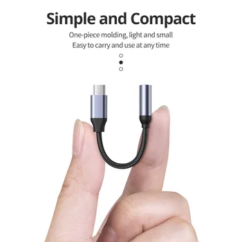  Adapter tip C do 3,5 mm Jsaux Aux Usb C Do 3,5 MM Priključak za slušalice, Adapter Audio kabel za Xiaomi Mi iPad Pro Samsung Galaxy S20