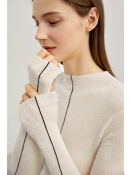  Amii Veste u minimalističkom stilu, Za žene Zimske pulover Ured lady Pola водолазки Prugasta pletene džemper Ženske majice 12140987