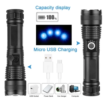  Anjoet USB Snažan Svjetiljku xhp50 Punjiva Lampa Zoom 5 Način rada LED Tactical flashlight 18650 ili 26650 baterija Za lov na otvorenom