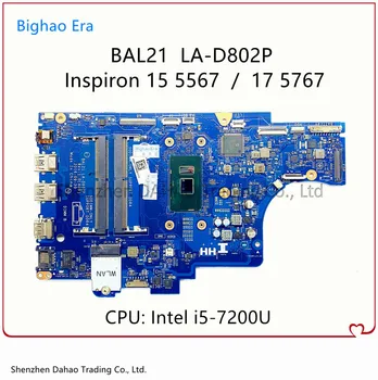  BAL21 LA-D802P MB Za matične ploče DELL laptop 15 5567 17 5767 S procesorom I5-7200U DDR4 u Potpunosti Ispitan CN-0DG5G3 0DG5G3 DG5G3
