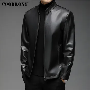  Branded jakna COODRONY Jesensko-zimska moda jakna s ovratnikom-stalak od janjeće kože, Muška мотоциклетная odjeća od prave kože odjeća C8129