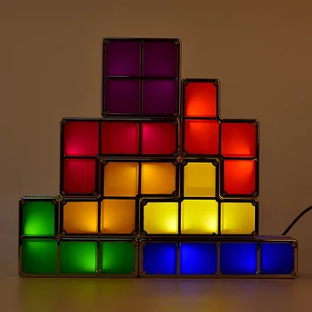  DIY Tetris noćno svjetlo Šarene Штабелируемые Zagonetke Танграм 7 Komada