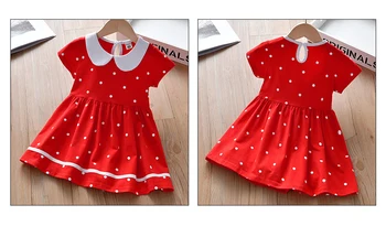  Dječja haljina u crvenu točku Haljina 2021 Svakodnevno ljetna haljina za djevojčice, Dječje odjeće Za djevojčice, Dječje odjeće Vestidos Za 2-8 godina