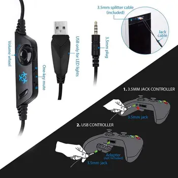  Gaming Slušalice Hunterspider V1 Stereo Bas S Mikrofonom 3,5 mm Priključak Za Različite Inteligentna Audio Uređaja Gaming PC PS4