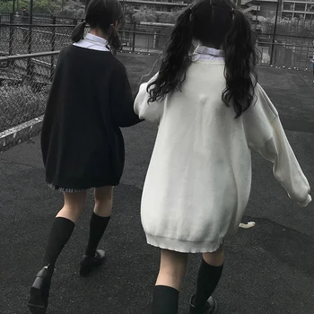  Japanski Харадзюку Anime crtani film džemper s po cijeloj površini za старшеклассниц slobodan dres okrugli izrez Gotička Casual dugačak džemper za žene