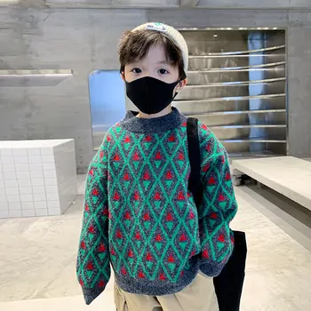  Jesen Zima Džemper za male dječake Kaputi Dječji pletene pulover Vrhovima Tinejdžerski korejski odjeća Visoke kvalitete, dugi rukav Odjeća po cijeloj površini