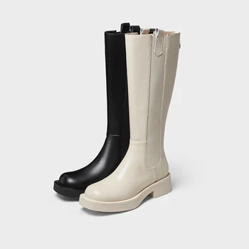  Jesensko-zimske moderne čizme do koljena i Elegantne cipele Kratke pliš toplo crnci nisu sasvim bijele, ženske cipele na nisku petu Ženske cipele A5