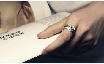  JIANERY Vintage Retro Srebrna Boja Prstena s perjem Za žene Prsten s otvorenim Prstom Vjenčanje Vjenčanje Dekoracije Anillos Mujer