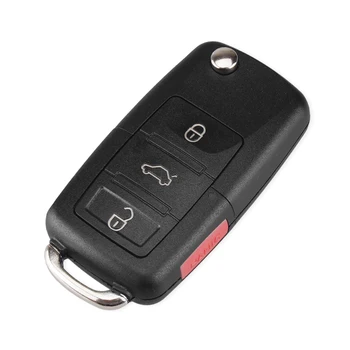  KEYYOU 3+1 4 Tipke za Daljinsko Upravljanje s mekanim žilet Za ključeve Zamjena Kućišta Torbica za ključeve, Za VW Volkswagen Golf Polo MK4 Touran Bora