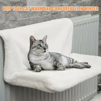  Kućna Mačka Viseća za životinje Luksuzni Noćenje s radijatora Rotirajući Zima toplo Runo košarica Hammocks Metala Željezni okvir Bračni krevet za mačke