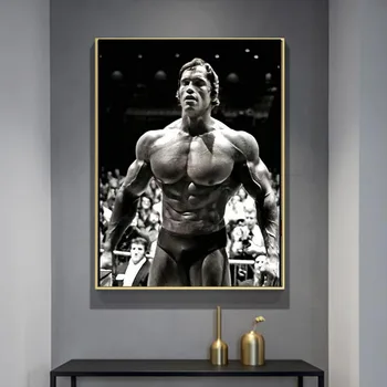  Moderna Crno - bijelog Platna Arnold Schwarzenegger Fitness Plakat Inspirativna Soba Dnevni boravak Ukras Kuće Platnu Umjetnost