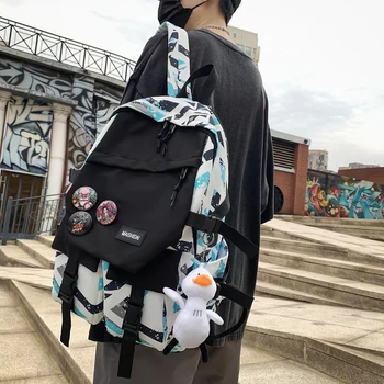 Modni Book Cool ruksak torba za laptop Ženski Boji uzorak sa panelima Ruksak 19 inča Prometna školska torba za dječake i djevojčice