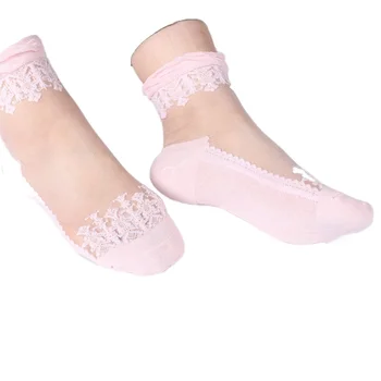  MOONBIFFY Ženske čarape vrhunskog kvaliteta Ženske slatke držači ultra tanke kristalne čarape Kratke prozirne čarape za djevojčice Tanke čarape za dame