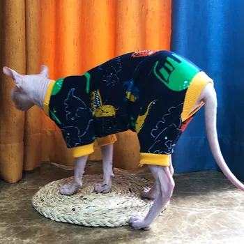  Odjeća za mačke Sfinge Toplo Debeli Jesensko-zimska odjeća za mačića Sfinks Mačka s po cijeloj površini Dinosaura Udobna Jakna i Kaput Odjeća Сфинксу
