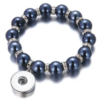  Otkrijte ljepote Šarene perle kristalno narukvice na gumbima elastična ukrcaj 18 mm gumb na gumbima nakit veleprodaja AB0077