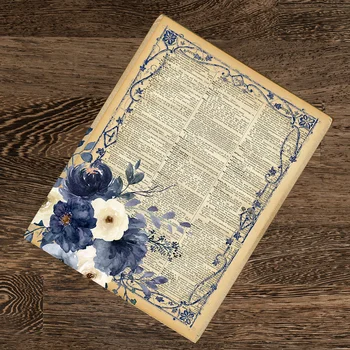  Plavi Cvijet Čipke Stara Stranica je Materijal Naljepnice Kanta za Časopis Pozadinsku Ukras DIY Scrapbooking Vintage Naljepnica za ručni rad