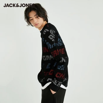  Pletene pulover okruglog izreza JackJones Za muškarce sa surround буквенным ispis | 220424009