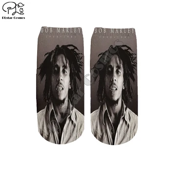  PLstar Cosmos Reggaea Bob Marley Šarene hip-hop Moderan Svakodnevne 3DPrint Za žena/muškaraca/dječaka/djevojčica Ljeto Jesen Kratke čarape do gležnja s-3