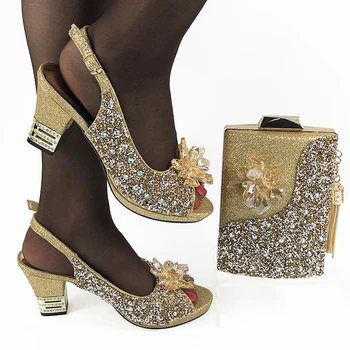  Pokažite lijepe Afričke Cipele I Torba U Kompletu Sa srebrnim Toplim Ženskim Talijanske Cipele I Torbu Za Vjenčanje!!SDA1-17