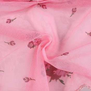 Roza slatka mrežaste majice s бретельками za žene s cvjetnim ispis Y2K Estetski odjeća Kawaii bez rukava s otvorenim leđima Seksi skraćene top 2021