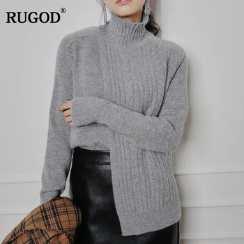  RUGOD 2019 Najnoviji modni Dizajn bod Džemper za žene водолазка Šarenilo pleteni puloveri veste i Čvrste ženske za djevojčice