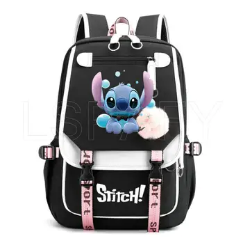  Ruksak s 3D ispis Disney Stitch za mlade dječake i djevojčice, Moderan školski ruksak, putnu torbu USB za studente, ruksak velikog kapaciteta