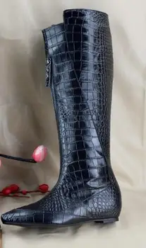  Seksi Леопардовая ispis na munje Ženske duge čizme, pojačava rast na 4 cm Štikle Svakodnevne čizme Ženske seksualne čizme do koljena s oštrim vrhom