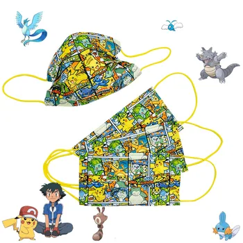  Slatka Pokemon Anime Pikachu Zaštitna Print Maska Crtani Jednokratna Maska Mekana Topla Kawai Zaštitna Prozračna Odrasli, Djeca 50 kom.