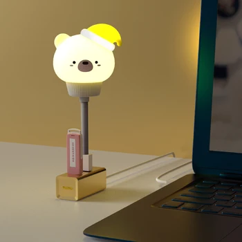  Slatka USB noćno svjetlo Daljinski Upravljač LED Svjetla Crtani Životinja Home Dekor spavaca Soba Krevet Lampa Noćni Uspon Dojenje Lampe za čitanje