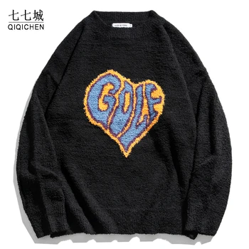  Ulične veste Muški Žene Slobodna Par u obliku srca Zimske Japanski pulover okruglog izreza i Starinski Hip - hop Džemper Par