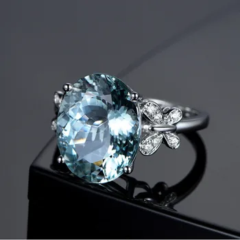  Vaš Kristalni prsten Leptir Srebrne boje sa кубическим Цирконием Vjenčanica je svijetlo plavi prsten za stare žene Modni nakit Дропшиппинг