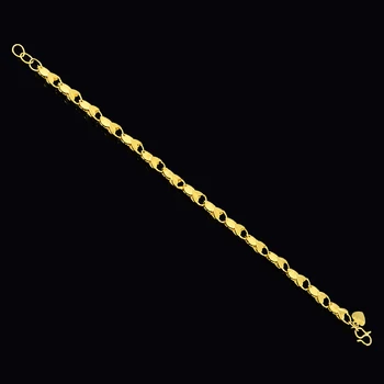  Veleprodaja narukvica od čistog zlata s modnim životinjama za muškarce i žene .24-Karatno zlato GP u obliku ribe veze ženski nakit narukvica