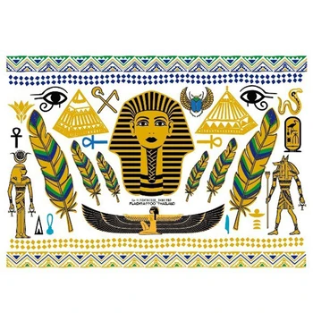  Vodootporne privremena oznaka s tetovažom Drevni Egipat, faraon Абинус metalni zlato gold tattoo flash-tattoo lažne tetovaže