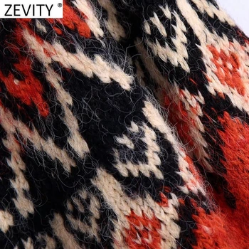  Zevity 2022 Za žene Vintage kontrastne boje kukičanje Pletene džemper ženski šik jesensko-zimskom loptu Aplicirano Pulover Vrhovima SW976