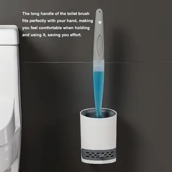  Zidni Silikonska Četka Za wc se Može dodati Tekući Toaletni četku za wc s držačem Set Pribora za kupaonice Bez Zastoja Čist Alat